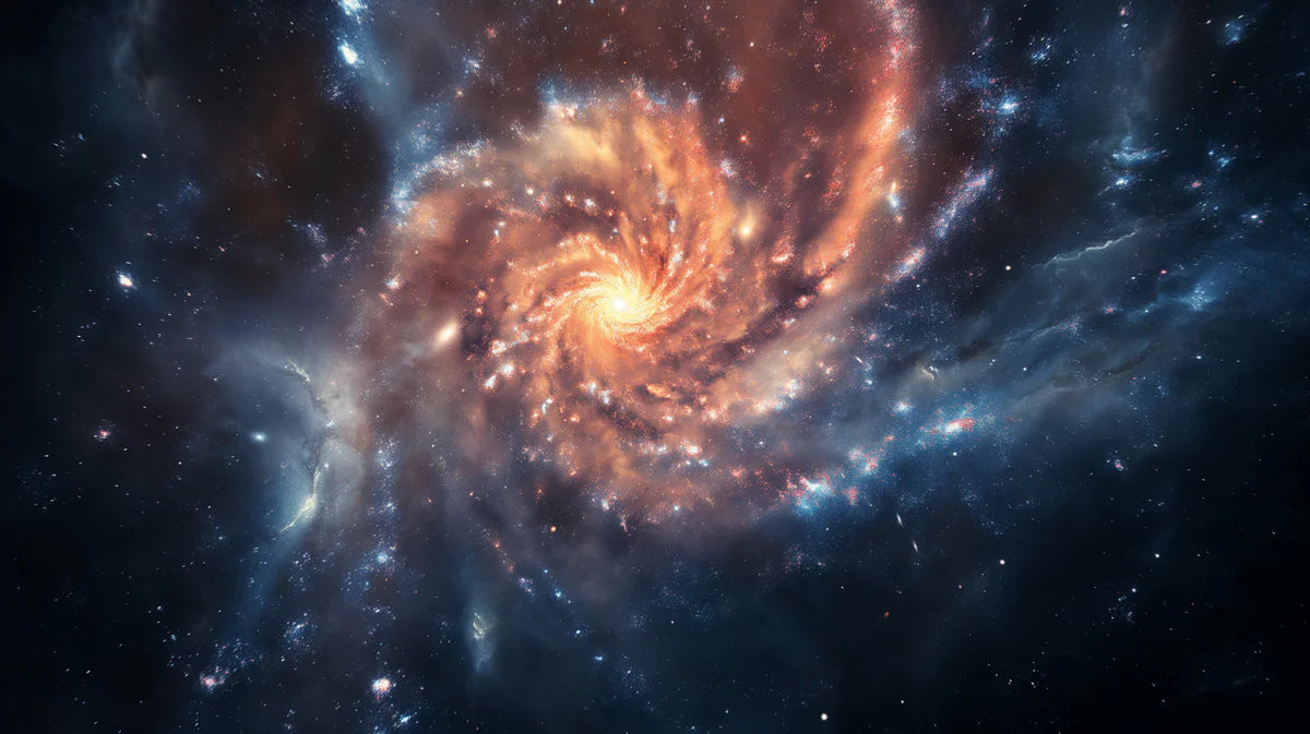 Spiral Galaxy Nebula Mural Wallpaper — Cosmic Fire and Ice Design Mural Wallpaper - room preview 04