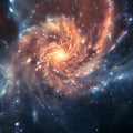 Spiral Galaxy Nebula Mural Wallpaper — Cosmic Fire and Ice Design Mural Wallpaper - room preview 04