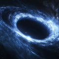 Cosmic Vortex Mural Wallpaper — Deep Blue Black Hole Aesthetic Mural Wallpaper - room preview 04
