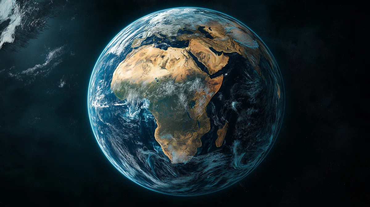 Full Earth View Mural Wallpaper — Celestial Satellite Globe Design Mural Wallpaper - room preview 04