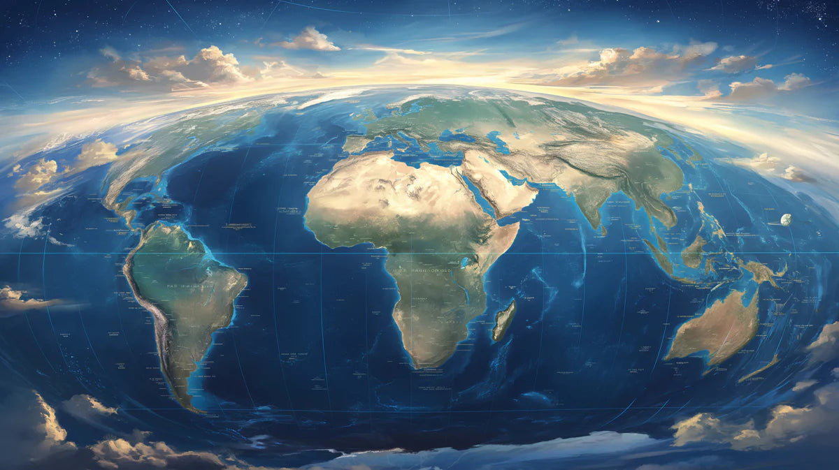 Orbital View Earth Mural Wallpaper —Cinematic Global Perspective Mural Wallpaper - room preview 04