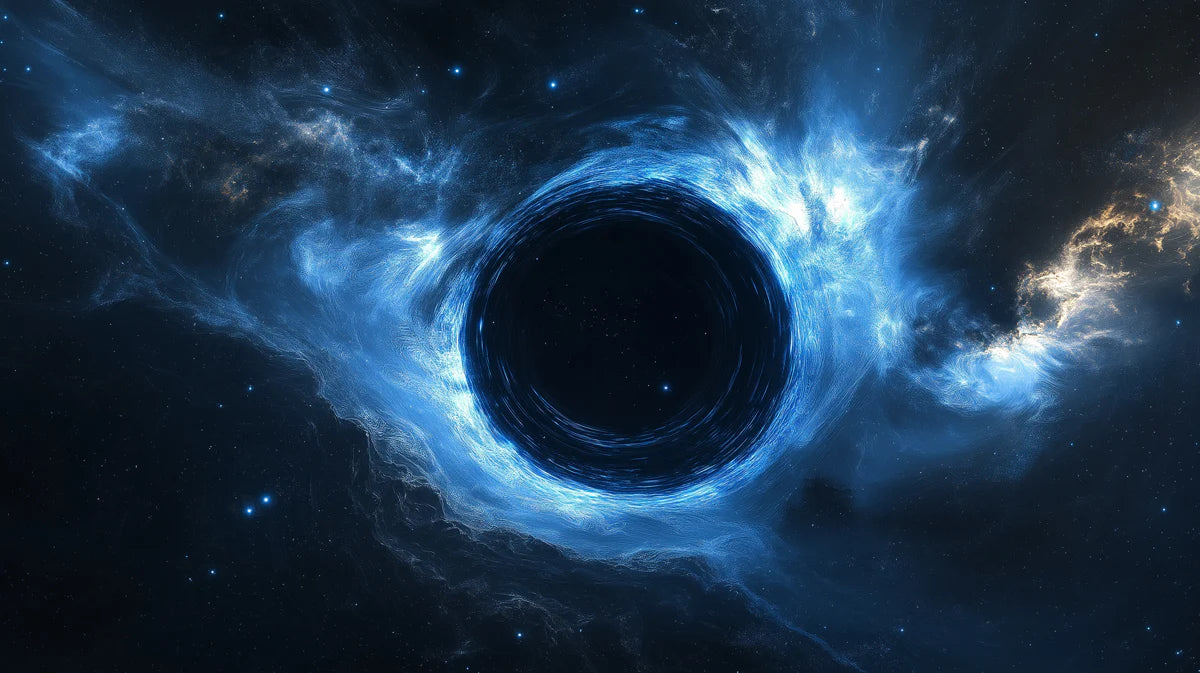 Cosmic Event Horizon Mural Wallpaper — Deep Space Blue Mural Wallpaper - room preview 04