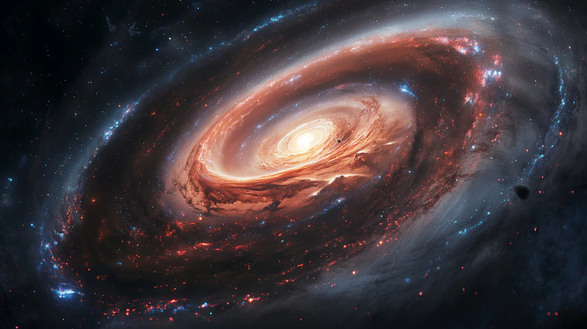 Cosmic Dust Spiral Mural Wallpaper — Dramatic Galaxy Wall Art Mural Wallpaper - room preview 04