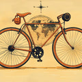 Vintage Bicycle Globe Mural Wallpaper — Travel Inspired Illustration Mural Wallpaper - room preview 04