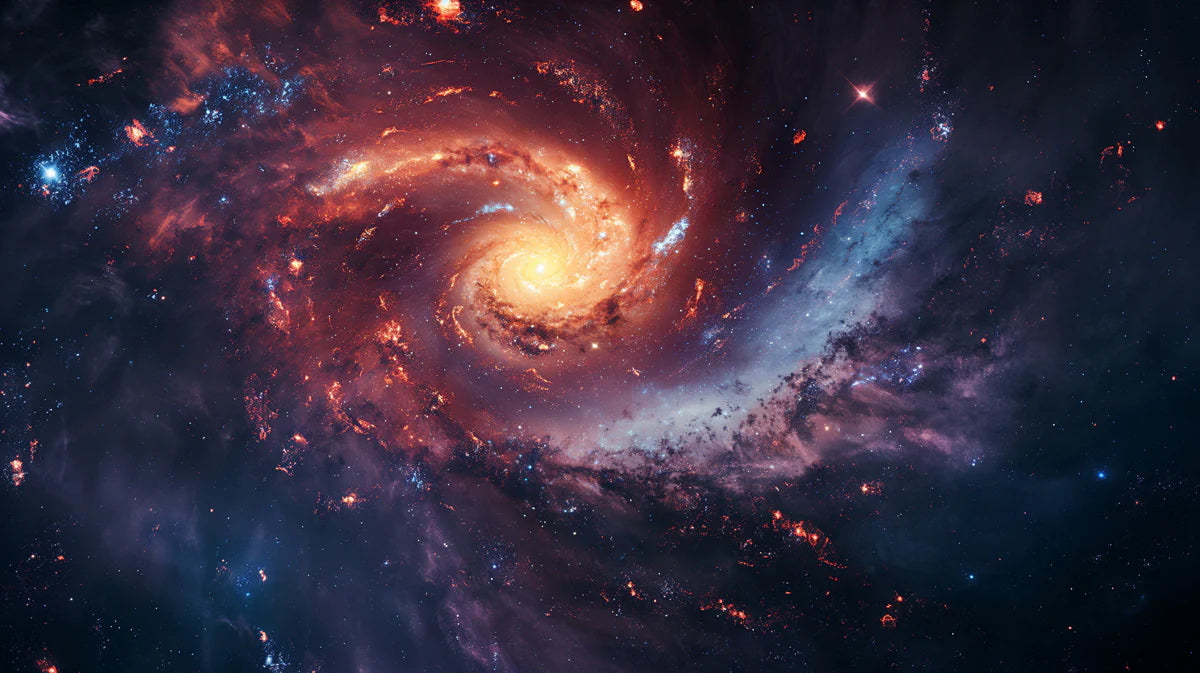 Spiral Galaxy Nebula Mural Wallpaper — Vibrant Cosmic Wall Art Mural Wallpaper - room preview 04