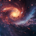Spiral Galaxy Nebula Mural Wallpaper — Vibrant Cosmic Wall Art Mural Wallpaper - room preview 04
