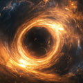 Cosmic Black Hole Accretion Disk Mural Wallpaper — Fiery Vortex Mural Wallpaper - room preview 04