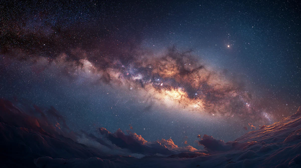 Milky Way Galaxy Above Clouds Mural Wallpaper — Celestial Night Sky Mural Wallpaper - room preview 04