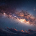 Milky Way Galaxy Above Clouds Mural Wallpaper — Celestial Night Sky Mural Wallpaper - room preview 04