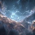 Cosmic Storm Lightning Mural Wallpaper — Dark Celestial Art Mural Wallpaper - room preview 04