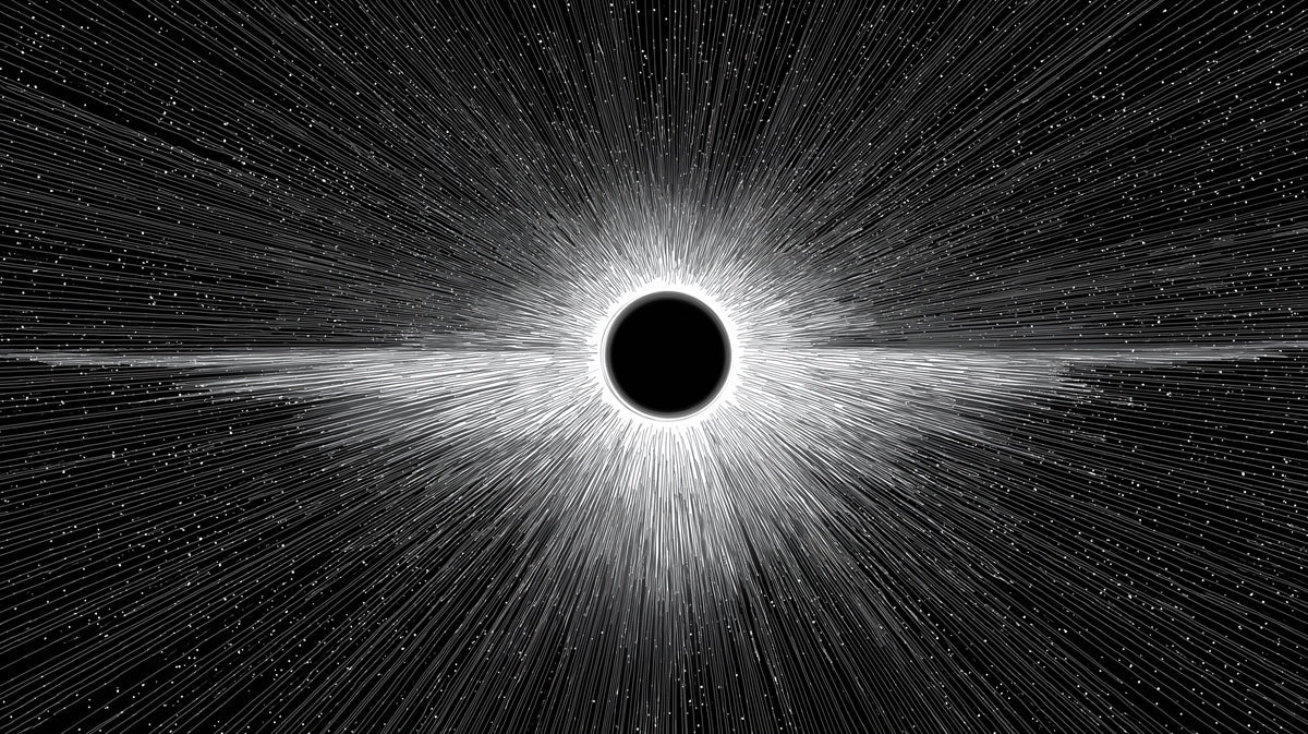 Stellar Black Hole Mural Wallpaper — High Contrast Cosmic Art Mural Wallpaper - room preview 04