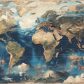 Fantasy World Map Mural Wallpaper — Dreamlike Cartography Mural Wallpaper - room preview 04