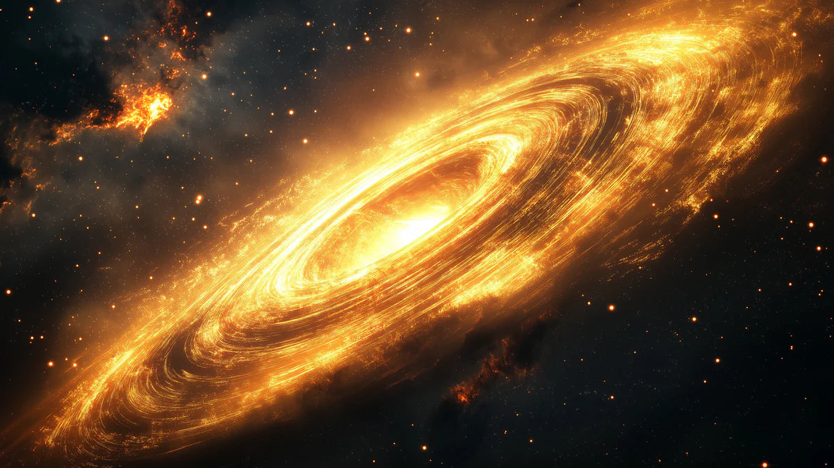 Golden Galactic Nebula Mural Wallpaper — Cosmic Grandeur Mural Wallpaper - room preview 04