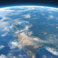 Orbital Earth View Mural Wallpaper — Cinematic Planetary Perspective Mural Wallpaper - room preview 04