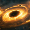 Cosmic Accretion Vortex Mural Wallpaper — Dramatic Space Design Mural Wallpaper - room preview 04