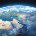 Orbital Earth View Mural Wallpaper —Cinematic Global Panorama Mural Wallpaper - room preview 04