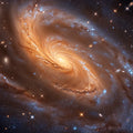 Golden Spiral Galaxy Mural Wallpaper — Cosmic Statement Wall Mural Wallpaper - room preview 04
