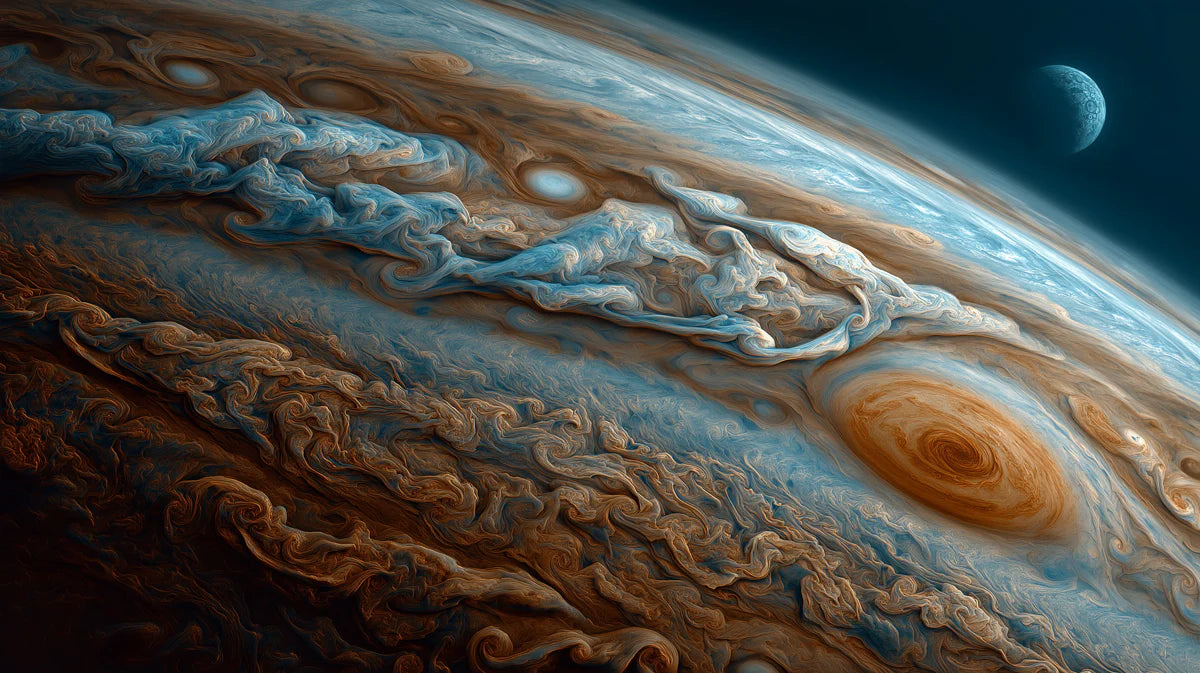 Gas Giant Storm Mural Wallpaper — Cosmic Swirl Texture Mural Wallpaper - room preview 04