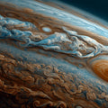 Gas Giant Storm Mural Wallpaper — Cosmic Swirl Texture Mural Wallpaper - room preview 04