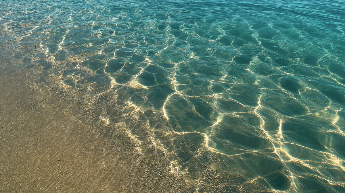 Sunlit Shallows Water Texture Mural Wallpaper — Coastal Calm Mural Wallpaper - room preview 04