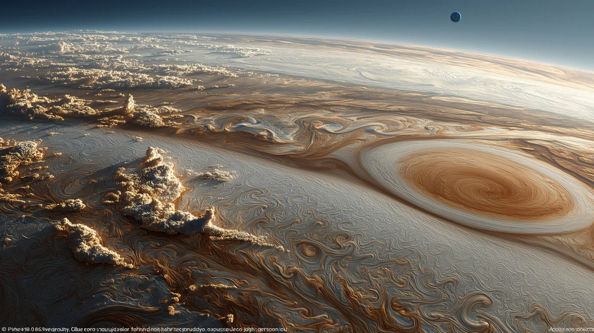 Gas Giant Planetary Vortex Mural Wallpaper — Cosmic Space Wall Art Mural Wallpaper - room preview 04