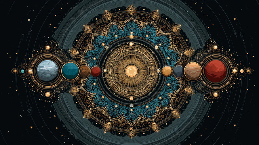 Himmel-Mandala-Wandbild — Aufwendiges Kosmisches Ausrichtungs-Wandbild printable artwork