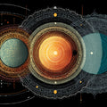 Celestial Orbits Mural Wallpaper — Intricate Mandala Planetary Art Mural Wallpaper - room preview 04