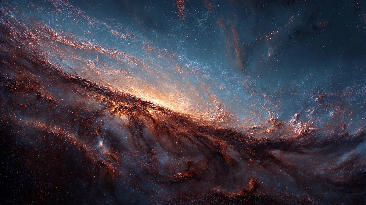 Cosmic Nebula Swirl Mural Wallpaper — Deep Space Horizon Mural Wallpaper - room preview 04