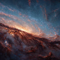Cosmic Nebula Swirl Mural Wallpaper — Deep Space Horizon Mural Wallpaper - room preview 04