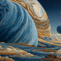 Gas Giant Fiber Art Mural Wallpaper — Textured Cosmic Landscape Mural Wallpaper - room preview 04