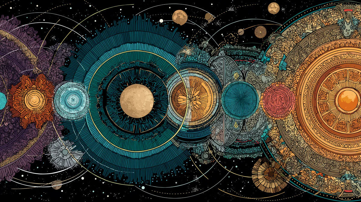 Celestial Mandala Mural Wallpaper — Intricate Cosmic Geometry Mural Wallpaper - room preview 04