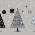 Graphic Mid-Century Christmas Tree Mural Wallpaper — Retro Minimalist Mural Wallpaper - room preview 04