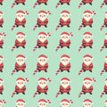 Santa and Candy Cane Grid Mural Wallpaper — Whimsical Holiday Decor Mural Wallpaper - room preview 04