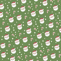 Festive Santa and Candy Cane Mural Wallpaper — Playful Green Mural Wallpaper - room preview 04