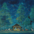Starry Night Nativity Scene Mural Wallpaper — Artistic Forest Oil Art Mural Wallpaper - room preview 04