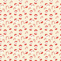 Santa and Candy Cane Mural Wallpaper — Festive Cream Pattern Mural Wallpaper - room preview 04