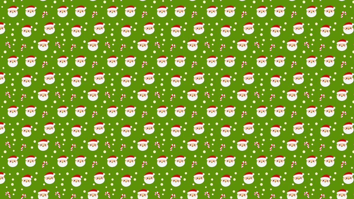 Merry Santa & Candy Cane Mural Wallpaper — Festive Holiday Green Mural Wallpaper - room preview 04