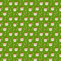 Merry Santa & Candy Cane Mural Wallpaper — Festive Holiday Green Mural Wallpaper - room preview 04
