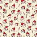 Santa and Candy Cane Mural Wallpaper — Whimsical Holiday Pattern Mural Wallpaper - room preview 04