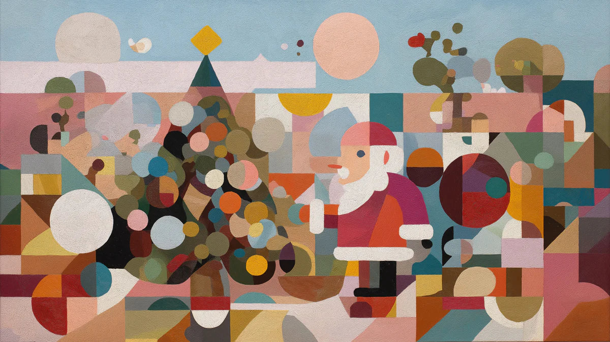 Abstract Festive Geometric Mural Wallpaper — Playful Seasonal Art Mural Wallpaper - room preview 04