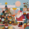 Abstract Festive Geometric Mural Wallpaper — Playful Seasonal Art Mural Wallpaper - room preview 04