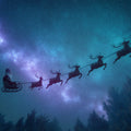 Cosmic Santa Sleigh Ride Mural Wallpaper — Magical Night Sky Mural Wallpaper - room preview 04