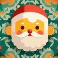Santa Poinsettia Tile Mural Wallpaper —Festive Holiday Motif Mural Wallpaper - room preview 04