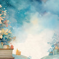 Watercolor Winter Scene Mural Wallpaper — Soft Seasonal Charm Mural Wallpaper - room preview 04