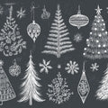 Chalkboard Christmas Sketch Mural Wallpaper —Hand-Drawn Holiday Art Mural Wallpaper - room preview 04