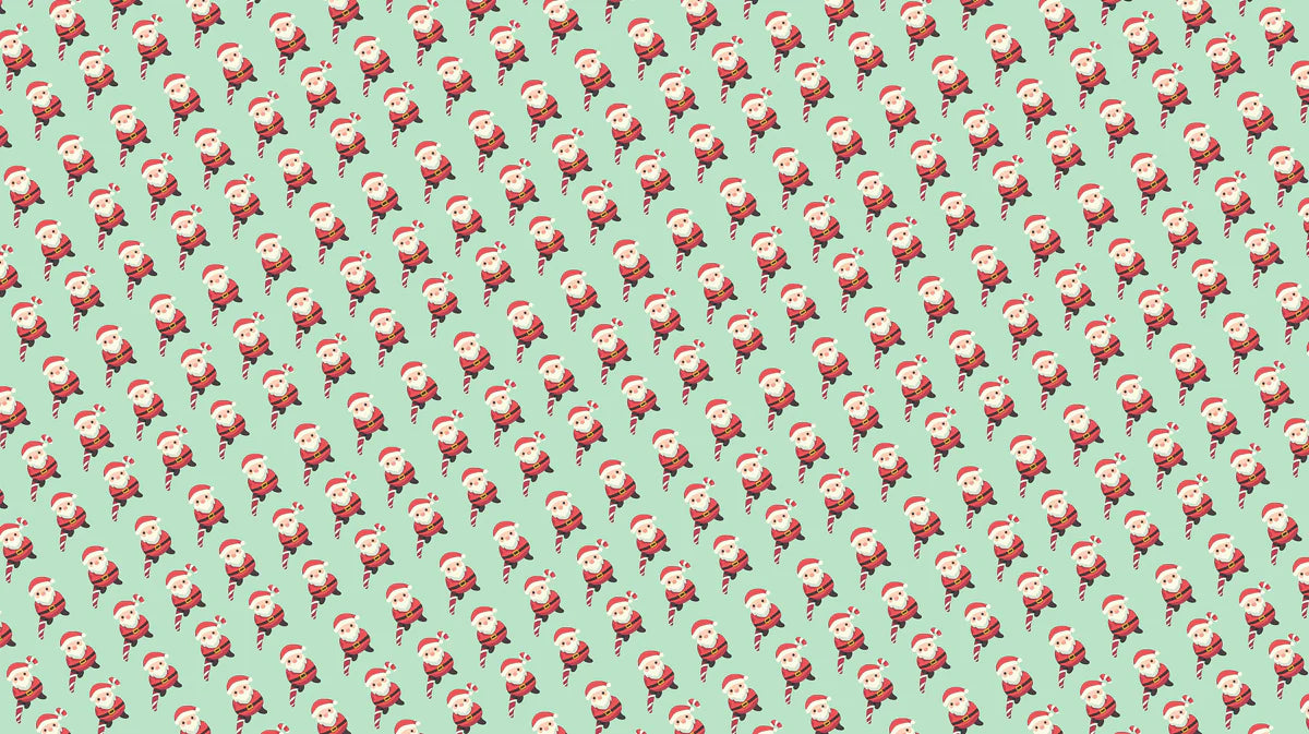 Mini Santa and Candy Cane Mural Wallpaper — Whimsical Holiday Mural Wallpaper - room preview 04