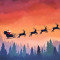 Arctic Sleigh Ride Mural Wallpaper — Festive Sunset Landscape Mural Wallpaper - room preview 04