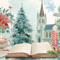 Winter Storybook Holiday Floral Mural Wallpaper - room preview 04