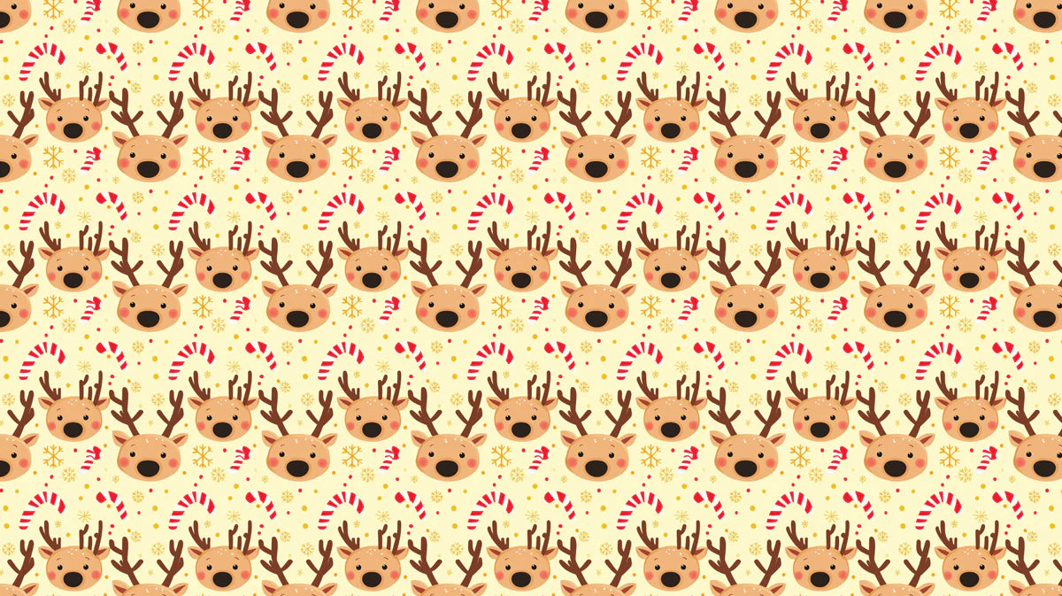 Cheerful Reindeer and Snowflake Mural Wallpaper — Whimsical Holiday Mural Wallpaper - room preview 04