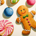 Gingerbread and Ornament Holiday Illustration Mural Wallpaper - room preview 04